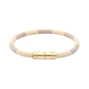 Pre-owned Louis Vuitton Canvas Small Leather Goods Keep It Damier Azur Bracelet