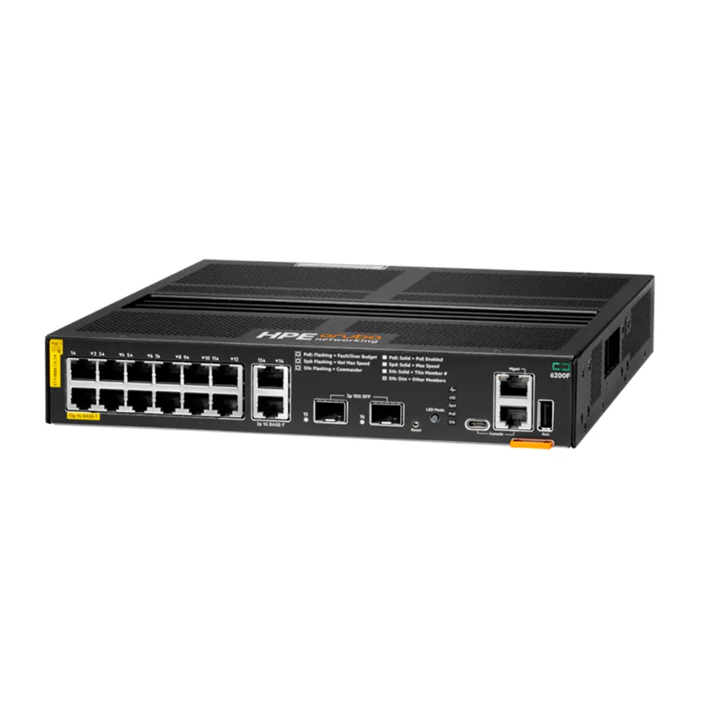 HPE Aruba Networking CX 6200F 12G Class4 PoE 2G/2SFP+ 139W Switch