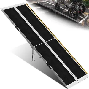 7ft Wheelchair Ramp with 4 Support Legs, Seamless Portable Aluminum Ramps for Wheelchairs for Home Steps & Stairs, Heavy Duty Non-Slip Mobility Scooter Threshold Ramp, 800lbs Capacity