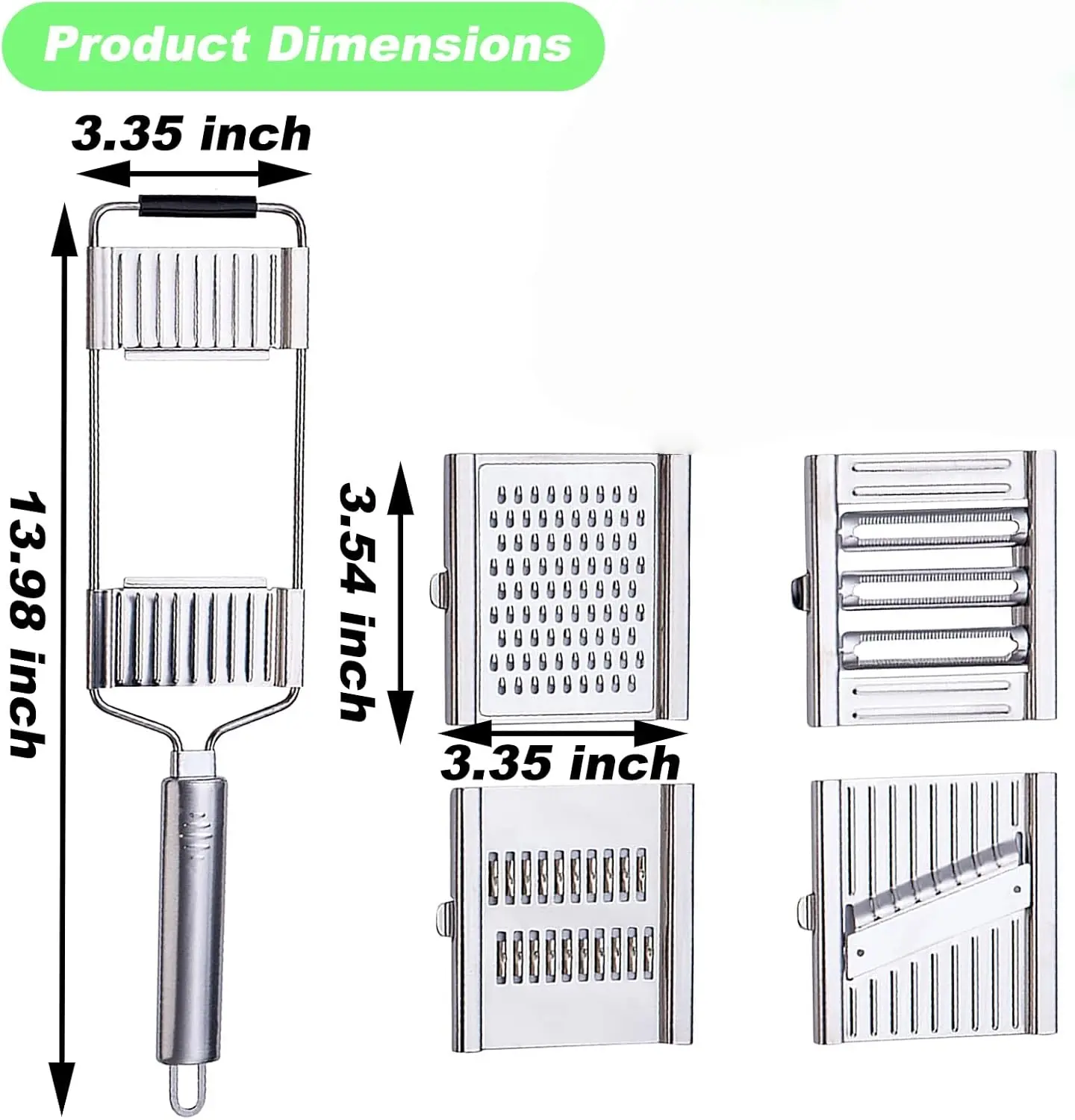 Mandoline Slicer, Heavy-Duty Pro-Grade Stainless Steel Food Cutter for Home & Commercial Kitchens with 4 Blades for Julienne & Grating