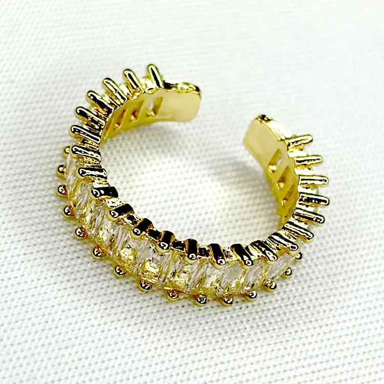 Clear Cubic Zirconia Adjustable Tennis Ring