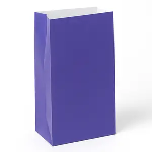 Mini Purple Glossy Paper Treat Bags - 12 Pack