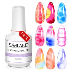 SAVILAND Blooming Gel Nail Polish: Clear Blossom Gel for Marble, Flower & Watercolor Nail Art Spreading Effect Manicure for Salon & Home DIY