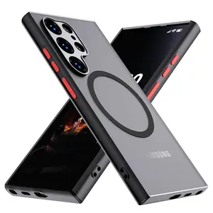 Magnetic Phone Case, Slim Translucent Matte Shockproof Phone Protective Cover, Protector, Phone Accessories Compatible with Samsung Galaxy S25 Ultra S24 Ultra S24 FE, Casing
