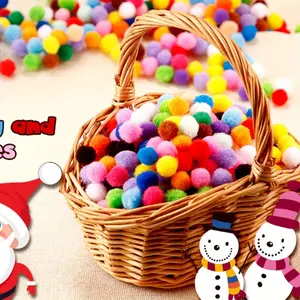 1 pack Multicolor Fuzzy PomPoms | 0.39Inch/ 1cm Craft Pompoms Balls For DIY Creative Crafts Decorations Fluffy Ornaments