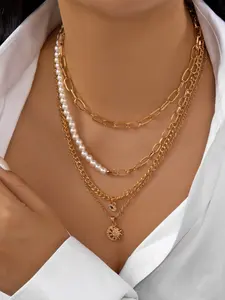 Wholesale Long Necklaces for European and American Cross-Border Jewelry Accessories, Women's High-End, Light Luxury Sweater Necklaces, Autumn and Winter Niche Collarbone Chains