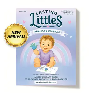 Lasting Littles Grandpa Edition - A Keepsake Art Book for Baby and Toddler Handprints and Footprints - Turning Little Prints into Lasting Memories
