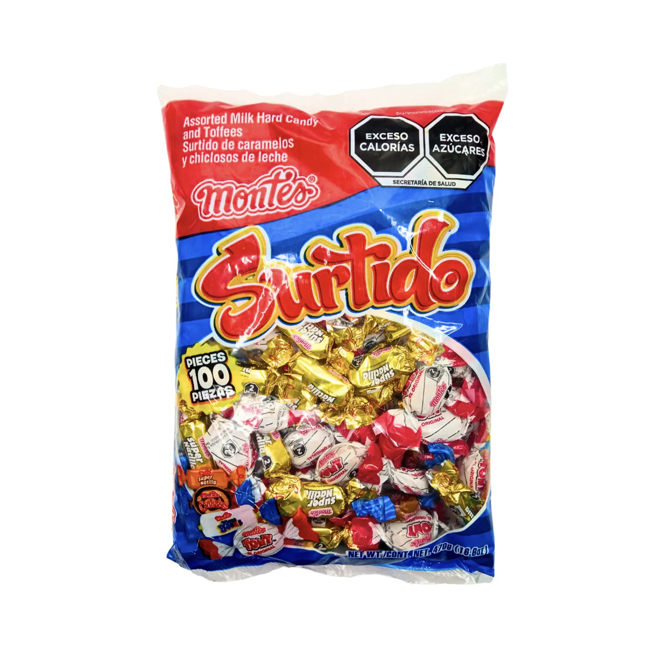 Montes Surtido - Cachitos - Super Natilla - Ricos Besos - Tomy- Mexican Assorted Milk Hard Candy and Toffees 100 Pieces