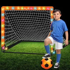 Soccer Goals Set for Backyard - Portable Pop Up Light Soccer Net for   3-5 6-8 8-10 10-12 and Ball - Youth Target Soccer    for Outdoor, 4 x3Ft