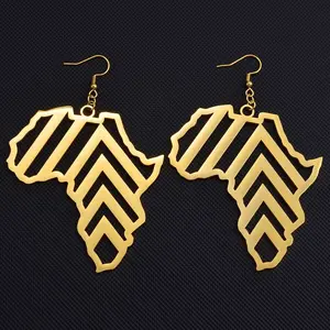 Africa Map Large Traditional Earrings (7cm) / women / shaped