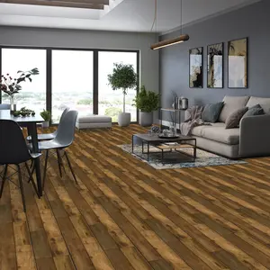 Self-adhesive pvc floor tiles, American natural wood grain appearance, waterproof and stain resistant, suitable for bathroom, kitchen, living room, bedroom, home renovation,36 inches x 6 inches