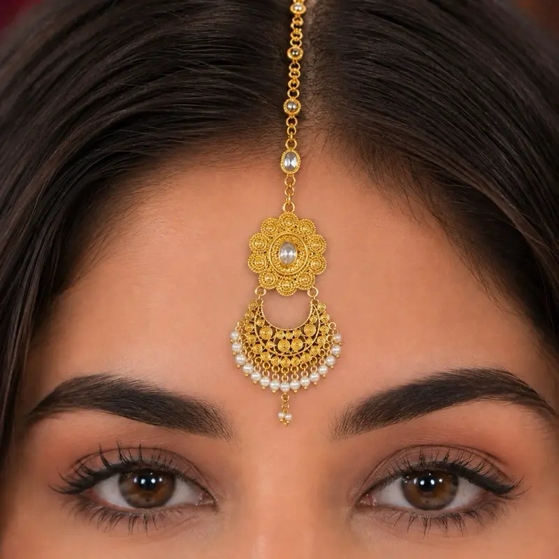 Indian Teka Hair Accessory, Fashion Headpiece for Special Occasions