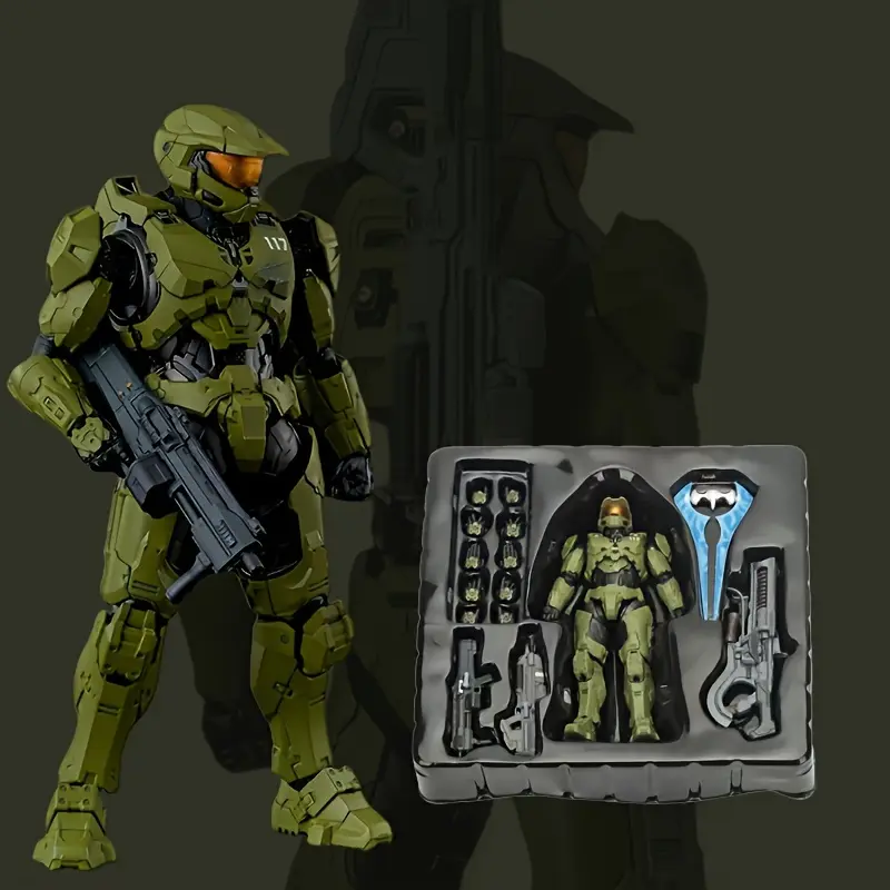 1pc Halo Infinite Master Chief Action Figure - Durable PVC Collectible Sci-Fi Warrior, Intricate Detail, Ideal Display & Gift for Boys & Adventure Enthusiasts, Versatile Holiday Decor for Christmas, Halloween, Easter, Hanukkah, Thanksgiving