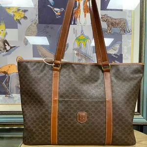 Pre-owned Celine Large Tote Bag Arc de Triomphe Brown Monogram Handheld & Shoulder Style with Brown Straps