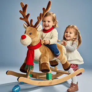 Viral TikTok Toy! #BabyRockingHorse with Lullaby & Puppets – Soft Plush Moose Ride-On for Toddlers 1-3 Years #ToddlerToys #SensoryPlay #MustHave2025 CPC Certified + Safety Belt!