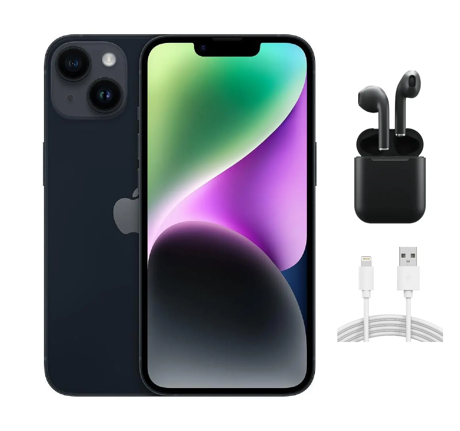 Refurbished Apple iPhone 14 (AT&T Only) A2649 - Acceptable Condition with Wireless Earbuds & 1 Year Warranty