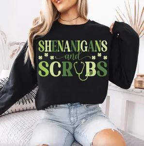 St Patricks Day Nurse Sweatshirt T-Shirt, Shenanigans Scrub Saint Pattys Nurse Tee, Nurse St Patricks Sweater, Nursing Hoodie, St Patricks Nurse Gift