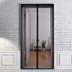 Striped Screen Door Curtain, 1 Count Magnetic Screen Door Curtain, Anti Mosquito Insect Fly Bug Automatic Closing Door Curtain, Home Door Curtain