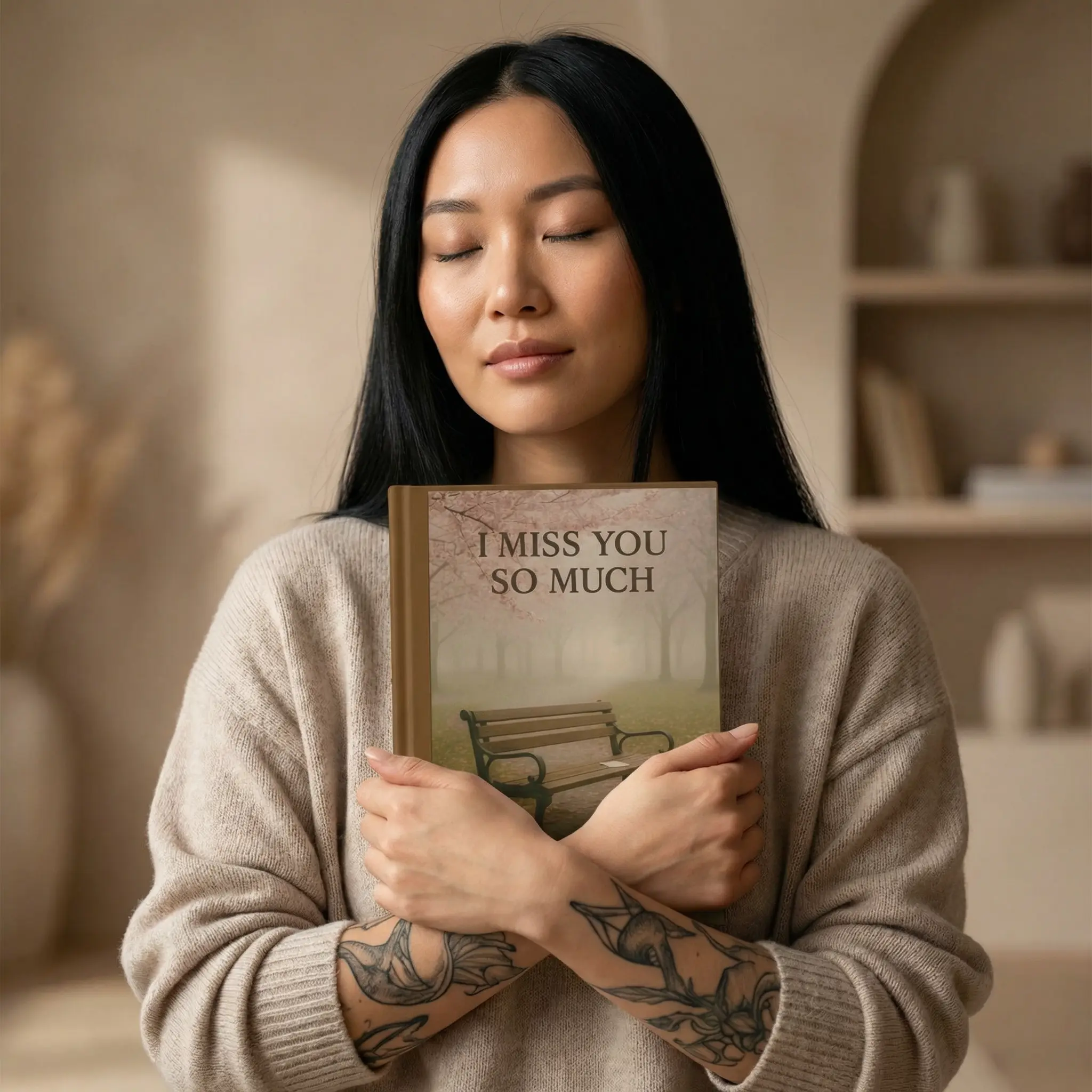 she vibes studio Hardcover Journal - 5.75x8 in, Matte 80 lb Cover with "I Miss You So Much" Design, 150 Lined Pages, Cream-Colored Uncoated Paper, Perforated Tear-Out Sheets, Grief, 5.75X8 Inches, Blank Product Sourced In The Us