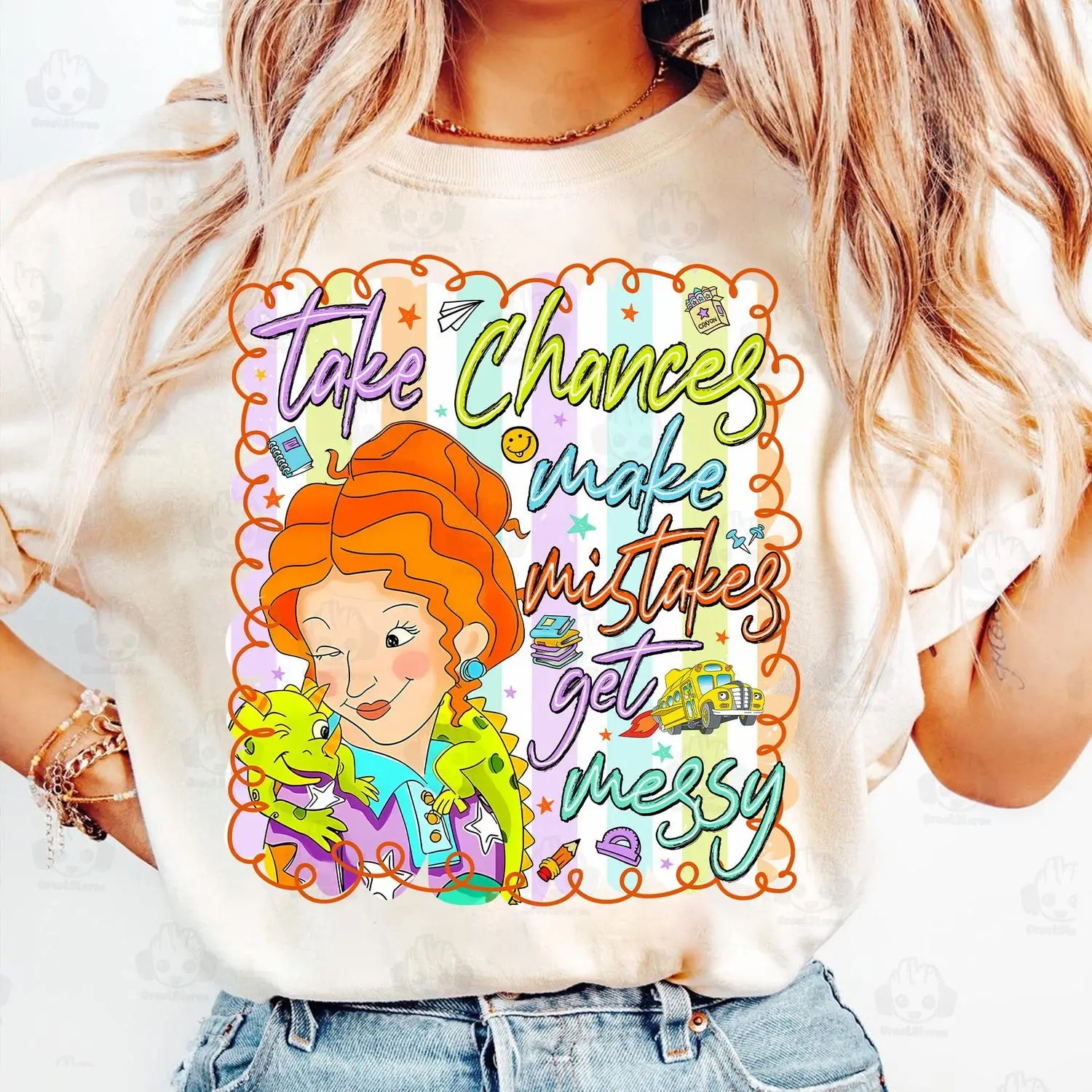 Take Chances Make Mistake Get Messy Comfort colors t-shirt, Preppy School Teacher tee, Teacher Gift shirt, Teacher Appreciation t-shirt, Back To School shirt, teacher t shirts, teacher shirts, clothes girls