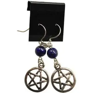 Lapis Pentagram earrings