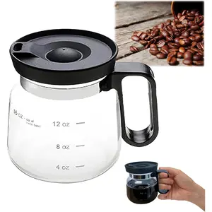 16 Oz Glass Coffee Mug in Coffee Pot Shape, Heatproof Large Capacity Cup,Mini Mocha Coffe Pot Coffe Mugs, Coffee Mug Looks like a Coffee Pot, CoffeePot Mugs, For Hot Teas, Hot Chocolate (1PCS)