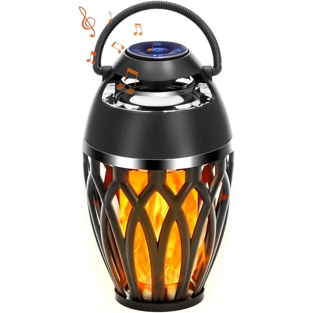 Outdoor Bluetooth Speakers, Bluetooth 5.0 Led Flame Speaker, IPX5 Waterproof Flame Torch Atmosphere Speaker, Patio Speakers Gifts for Men Women, Decorations for Party Garden Home