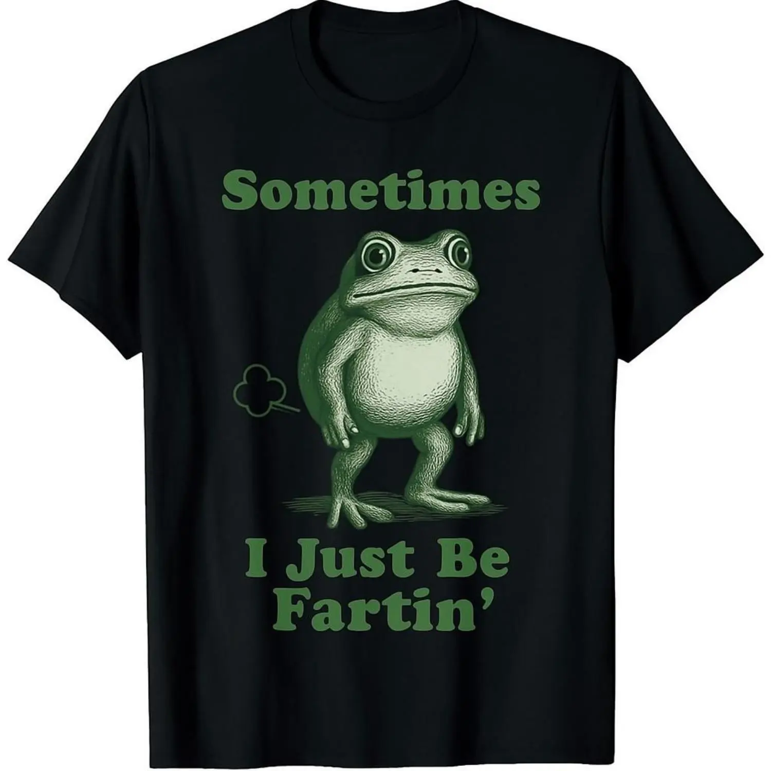 Kids' Boys' Short-Sleeve Round Neck Frog Print T-Shirt - Funny "Sometimes I Just Fart" Top, Shortsleeve, Tshirt