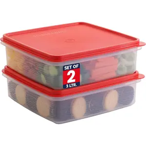 Plastic Storage Containers with Lids – 2-Pack 3L Cupcake Carrier – Leakproof Cookie Storage Containers Airtight – BPA-Free Plastic Containers with Lids for Food Storage, Meal Prep, Leftovers, Cupcakes