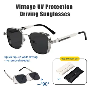 unisex square frame glass,Vintage Steampunk Square Sunglasses - Unisex Metallic Full Frame with Anti-reflective PC Lenses, Perfect for Driving, Parties & Dress-up Events