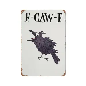 Funny F-CAW-F Metal Sign Funny Office, Good Humor Sign,Gag Gift,Funny Decor,Humorous Sign,Sarcastic Gift,Birthday Gift,Office Sign,Dorm Sign