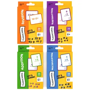 Assorted Math Flash Cards - Division, Subtraction, Addition, Multiplication, Set Of 36 Cards Per Topic