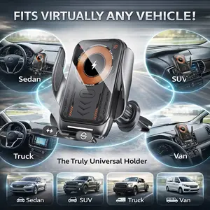 Car Wireless Charging Phone Holder, 15W Wireless Fast Charging, Car Phone Charger, Smart Chip Five-Layer Protection,Car Air Vent Holder, Compatible with iPhone17 16 15 14 13 12 Air Pro Max PLUS, Samsung and Android Smartphones