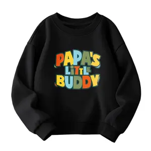 [Cute PAPA'S LITTLE BUDDY] Cute&Cozy PAPA'S LITTLE BUDDY Letter Print Sweatshirt For Kids Boys Girls | ,Spring Summer Fall Jacket for & Playdates