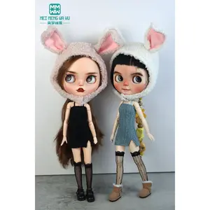 1PCS Blyth Doll Clothes Fashion Rabbit ears plush hat multicolor for Blyth , Azone, OBitsu, FR Toys gift
