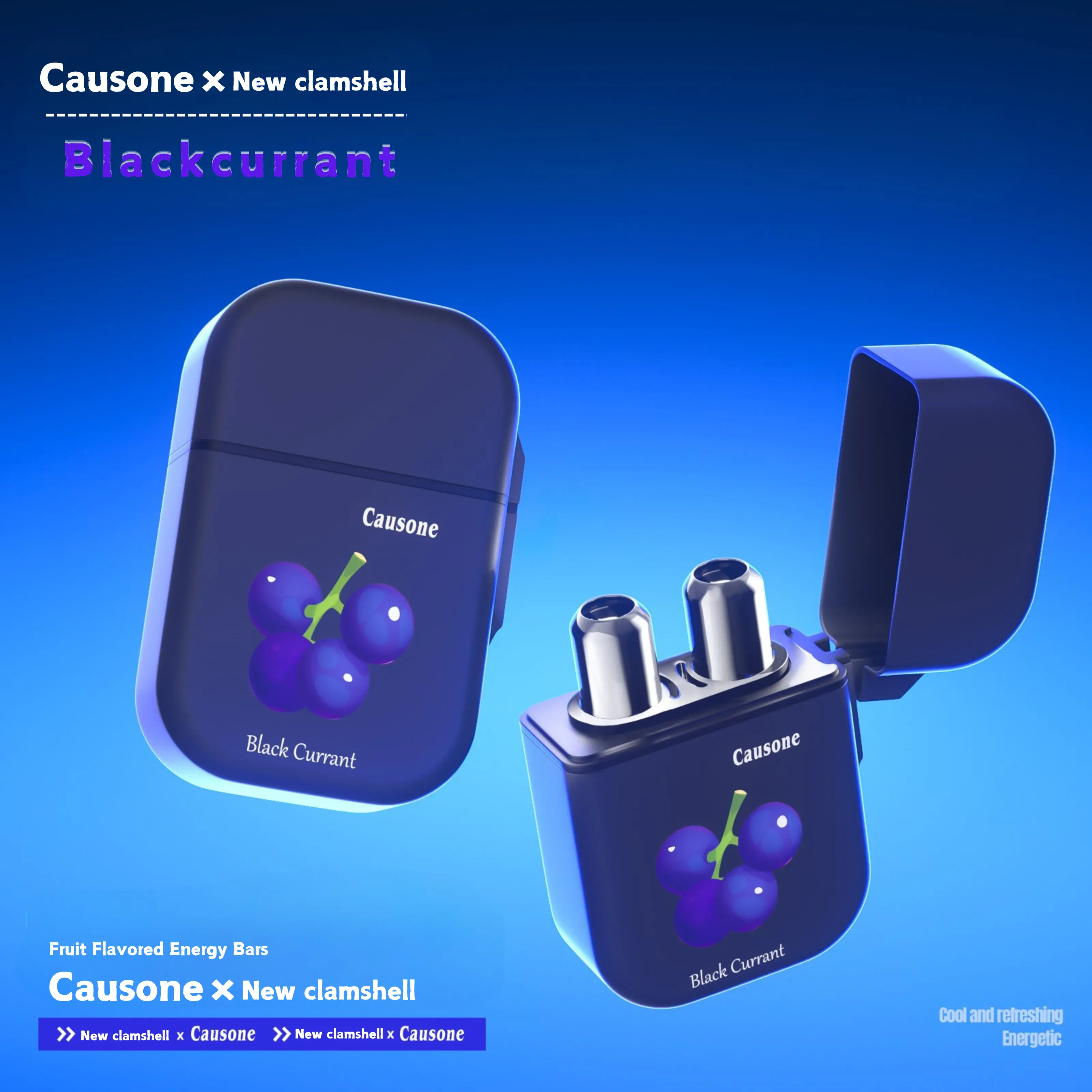 Nasal Stick Inhaler, Powerful Essential Oil, Fresh Vibe, On-The-Go, Breathe In Life, Multi Fruity Flavor with 2 Replaceable Sticks, Blackcurrant Flavor