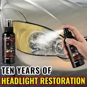 Ceramic Headlight Restoration Spray, Advanced Car Headlight Repair Tool - Removes Yellowing And Oxidation, Restores Clarity, Long-Lasting Light Coating Protective Spray, Car Headlight Restorer, Headlight Polish, Headlight De-Yellowing Agent