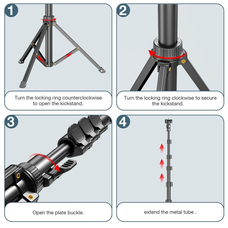 62'' Extendable Phone Tripod & Selfie Stick with Wireless Remote and Universal Holder, Compatible with iPhone, Android, and Cameras
