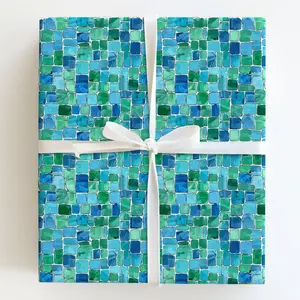 Aqua MosaicWrap Wrapping, Holiday Gift Wrap Wrap Elegant Gift Wrap Wrapping Paper Seasonal, Gift Warp, floral wrapping paper