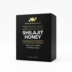 Obsidianvale Premium Natural Honey Packets | LARGE 30 PACK |   Raw  Honey Packs with Shilajit, Royal Jelly, Bee Pollen & Traditional Botanical Blend