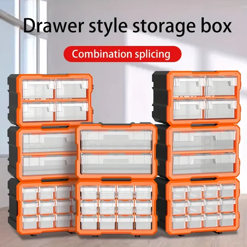Multi-size Heavy Modular Storage Box, Interlocking Stackable Storage System, Used To Store DIY Tools, Engineering Parts, Craft Beads, Model Kits, Toolbox Garage Workshop Storage Box.