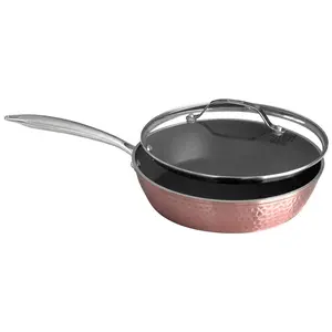 Marcel Vigneron 9.5" Hammered Rose Gold Pan with Lid