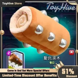 35cm New Game Clashed Royale Plush Toys Log Rolling Wood Plushie Doll Royale War Revenge Plush Birthday Gift Home Decor Ornament