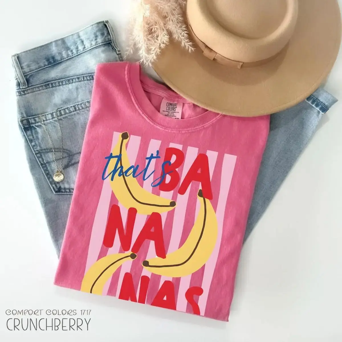Comfort Colors That's Bananas Tshirt For Men And Women For Daily Wear Graphic Round Neck Tee Fun Retro Banana Print, Apparel Made In The Usa		