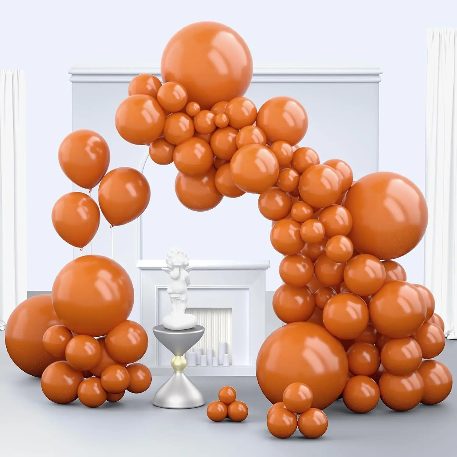 150pcs Burnt Orange Balloon Garland Kit Mixed Sizes Fall Party Decor for Birthday Holiday Events