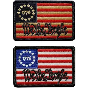 We The People Betsy R. 1776 Flag Patch [2PC Bundle -"Hook Fastener - WP9,5]