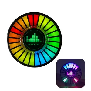Sound Activated Car LED Ambient Light RGB Music Rhythm Lamp, Voice Control Pickup Sensor Light, Interior Decorative Atmosphere Lighting, USB Rechargeable for Auto Bedroom Desk Gaming Room, for car