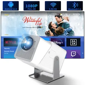 [US Warehouse] Z10 Smart Projector (Upgraded Version of HY300) - Features 1280*720P resolution, WiFi 6 + Bluetooth 5.2, 260 ANSI lumens, Android 11 system, auto keystone correction, and built-in speaker. Suitable for home theaters. Ideal Black Friday Gift