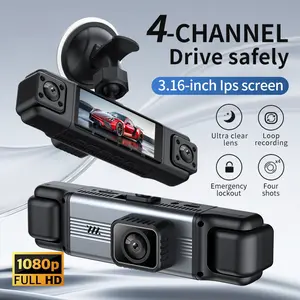 4-Channel Dash Cams For Car: 1080P Full HD CAR DVR with 3.16-Inch IPS Screen, Ultra Clear Lens & Loop Recording – Four Shots for All-Round Driving Safety