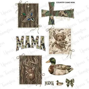 Country Camo Mini DTF Transfer Gang Sheet 24.5" wide x 36" long. Direct To Film Mini Gang Sheet
